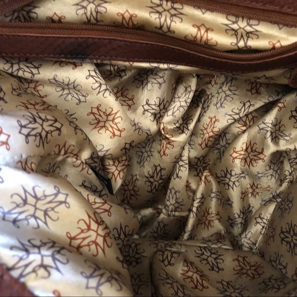 Johnston & Murphy leather snakeskin brown purse with brass accents - Picture 9 of 9